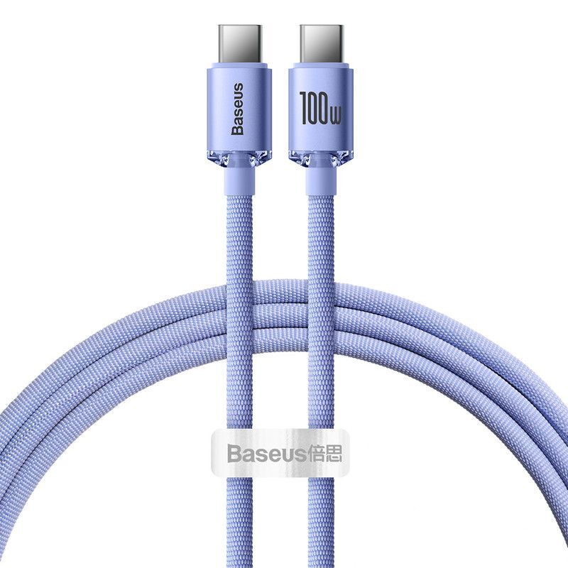 Baseus Crystal Shine Fast Charging Cable Type-C to Type-C 100w 1.2m - Purple