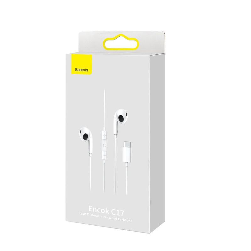 Baseus Encok C17 Type-C lateral in-ear Wired Earphone - White