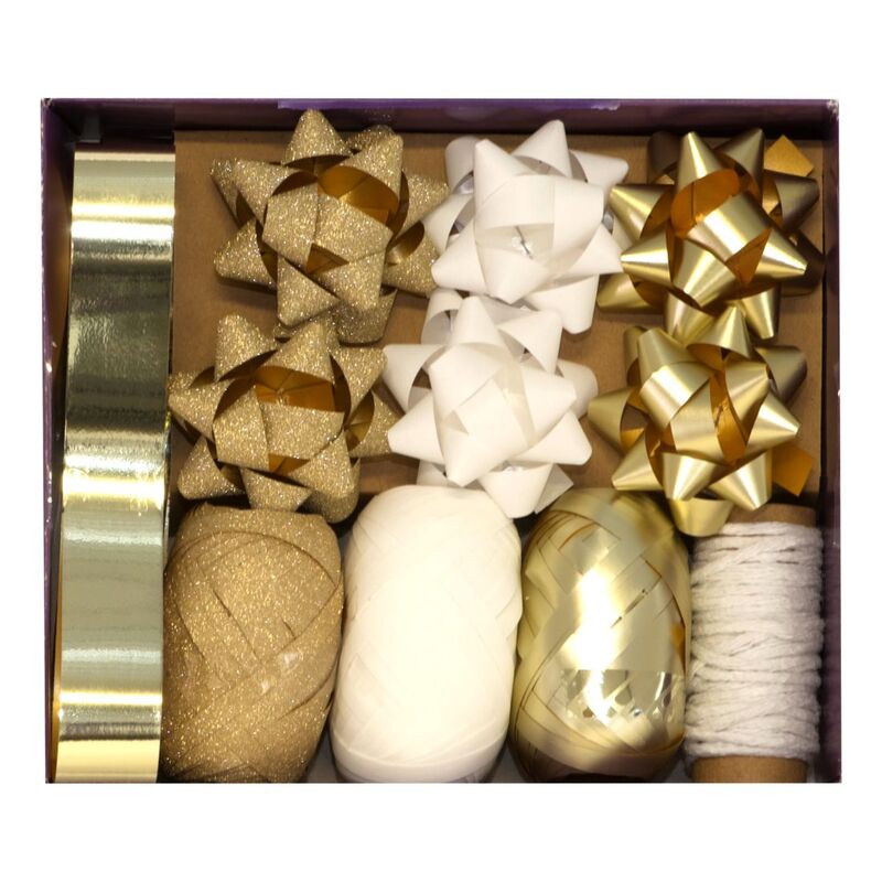 Design By Violet Christmas Gift Set - Gold Bow And Ribbon Set