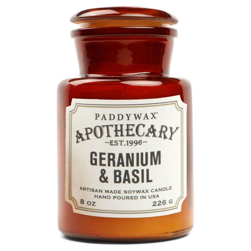 Paddywax Apothecary Glass Candle Geranium & Basil 8Oz