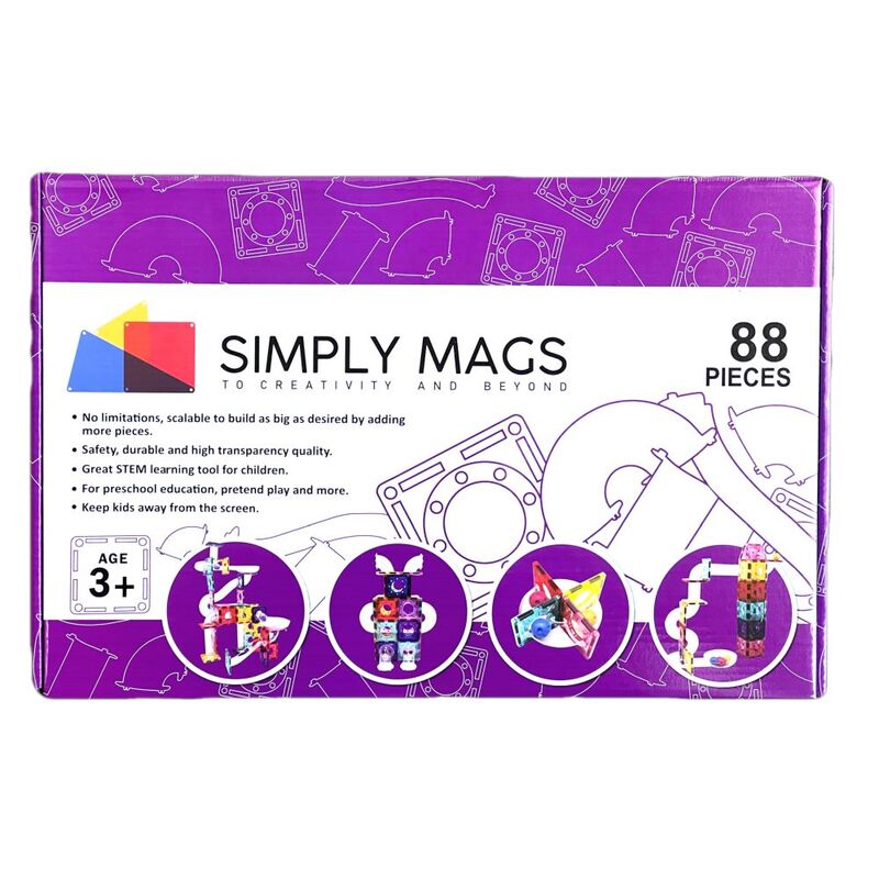 Simply Mags Magnetic Tiles - Ball Run (88 Pieces)