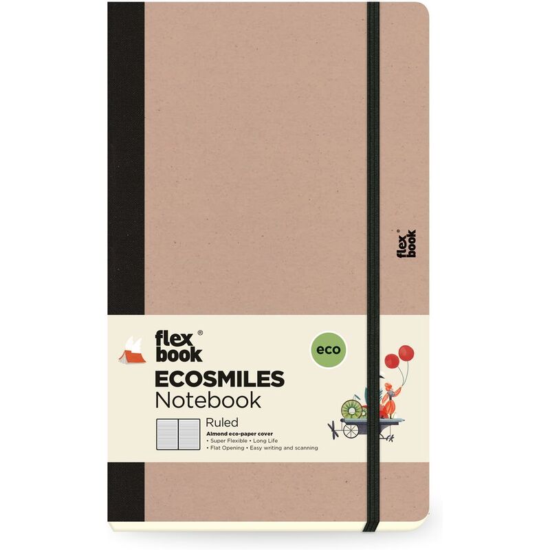 Flexbook Ecosmiles Ruled A5 Notebook - Medium - Almond (13 x 21 cm)