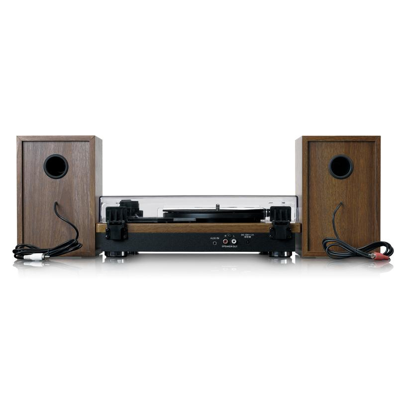 Lenco LS-100WD UK Turntable With Built-In Speakers - Wood