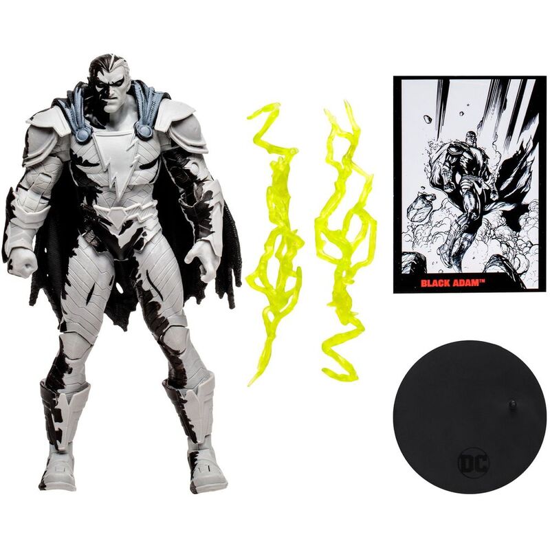 Mcfarlane DC Comics Direct Black Adam Line Art Variant 7-Inch Action Figure with Comic Book (Gold Label)