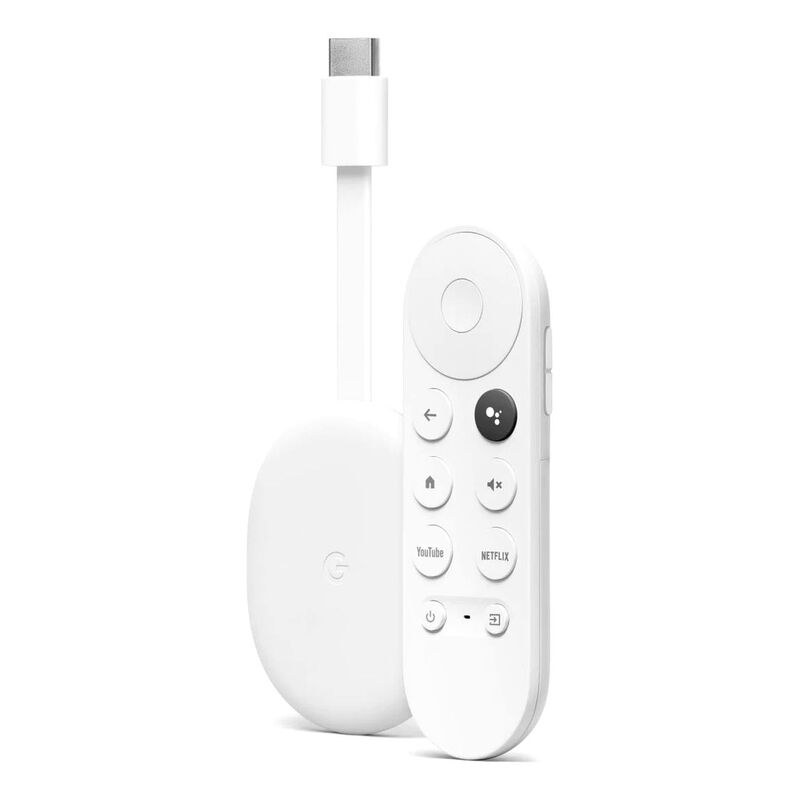 Google Chromecast with Google TV (HD Version) with Voice Remote - Snow