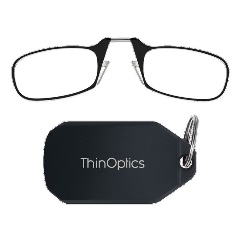 Thinoptics Readers Glasses With Black Keychain Case - Black (+2.0)