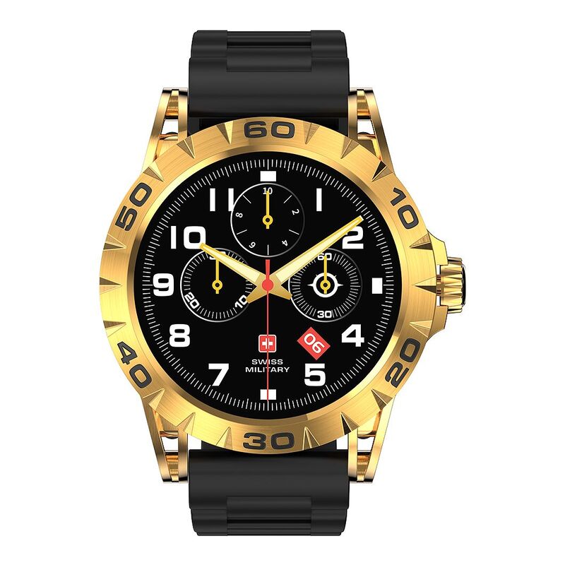 Swiss Military Dom 2 Smartwatch - Yellow Gold Frame/Black Silicon Strap