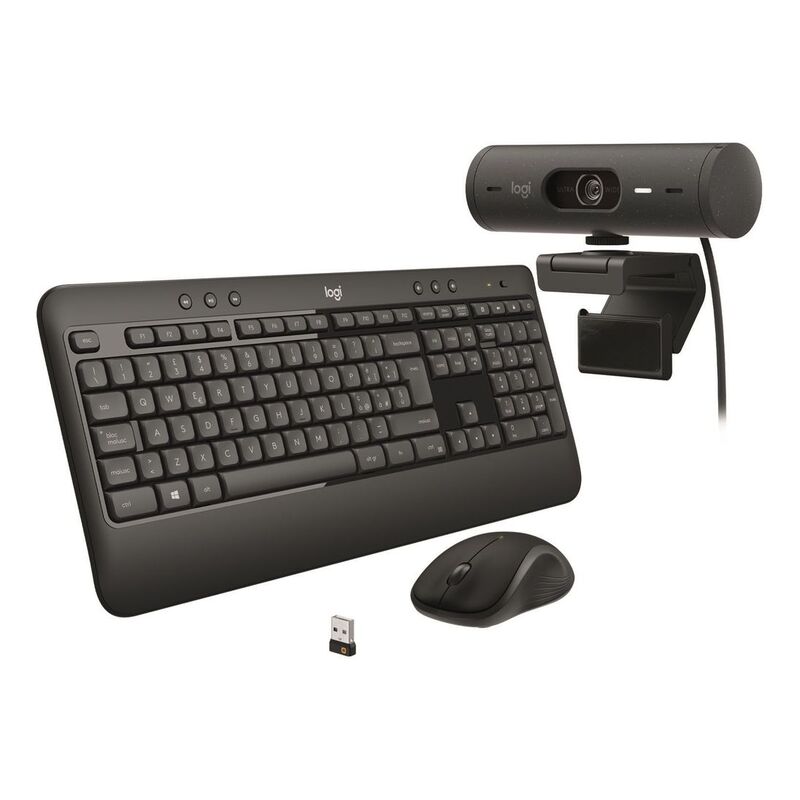 Logitech MK540 Advanced Wireless Combo + Logitech Brio 500 Webcam (Bundle) (US English)