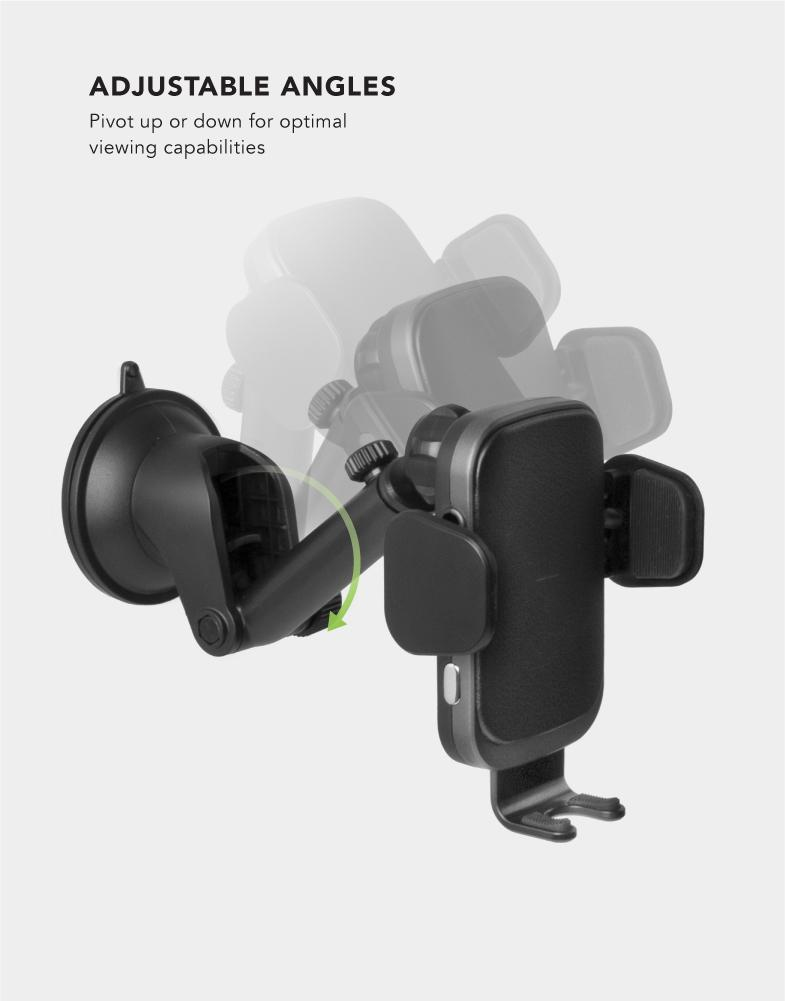 Energea Wimount Sense 2.0 Dashboard/Windscreen Mount Wireless Car Charger Black