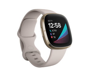 Fitbit Sense Lunar White/Soft Gold Stainless Steel Smartwatch