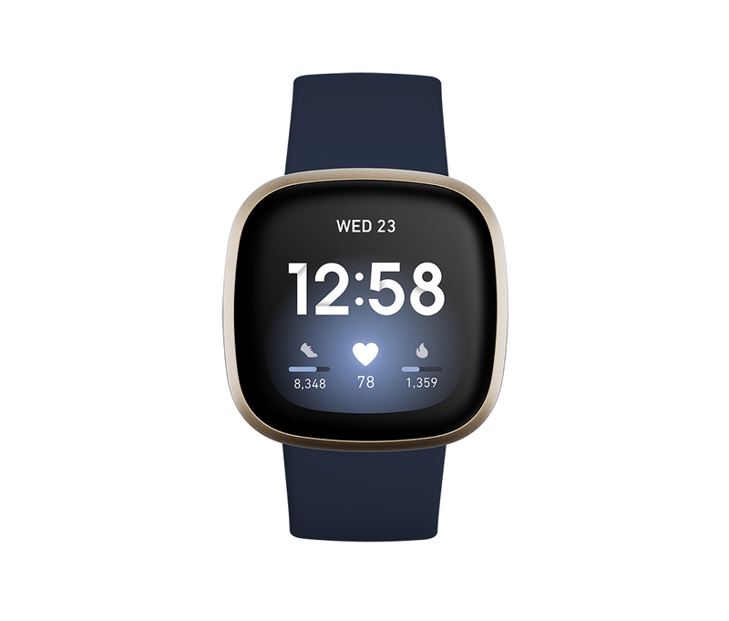 Fitbit Versa 3 Midnight/Soft Gold Aluminum Smartwatch