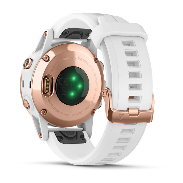 Garmin Fenix 5S Plus Sapphire Rose Gold with White Band Smartwatch
