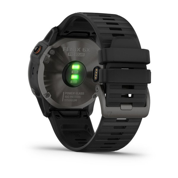 Garmin Fenix 6X Pro Solar 51mm Titanium/Carbon Grey DLC with Black Band Smartwatch