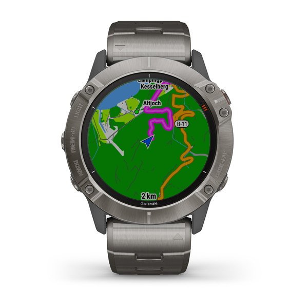 Garmin Fenix 6X Pro Solar Smartwatch 51mmTitanium with Titanium Band