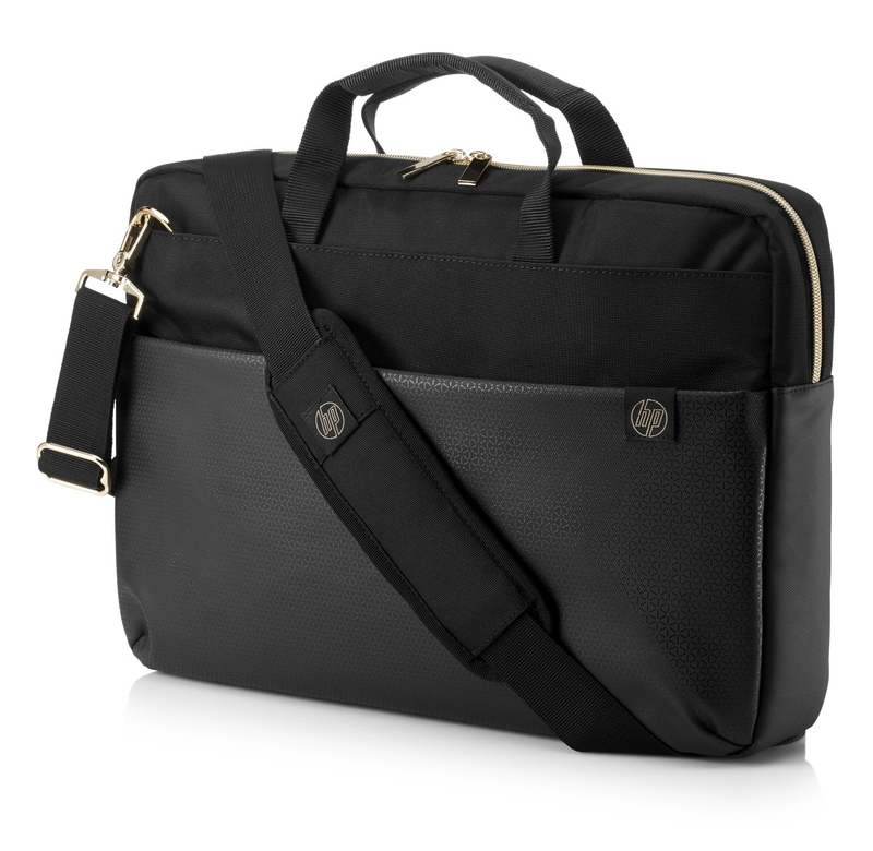 HP Duotone Briefcase Black/Gold Fits Laptop up to 15.6-Inch