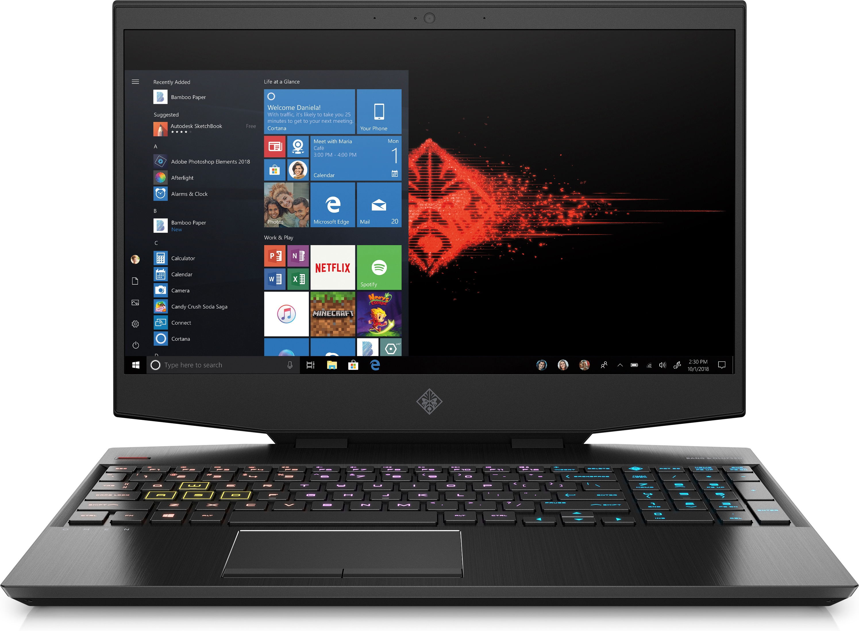 Omen by HP 15-DH0011NE Gaming Laptop i7-9750H/32GB/1TB SSD/GeForce RTX 2070 8GB/15 inch FHD/144Hz/Windows 10/Black