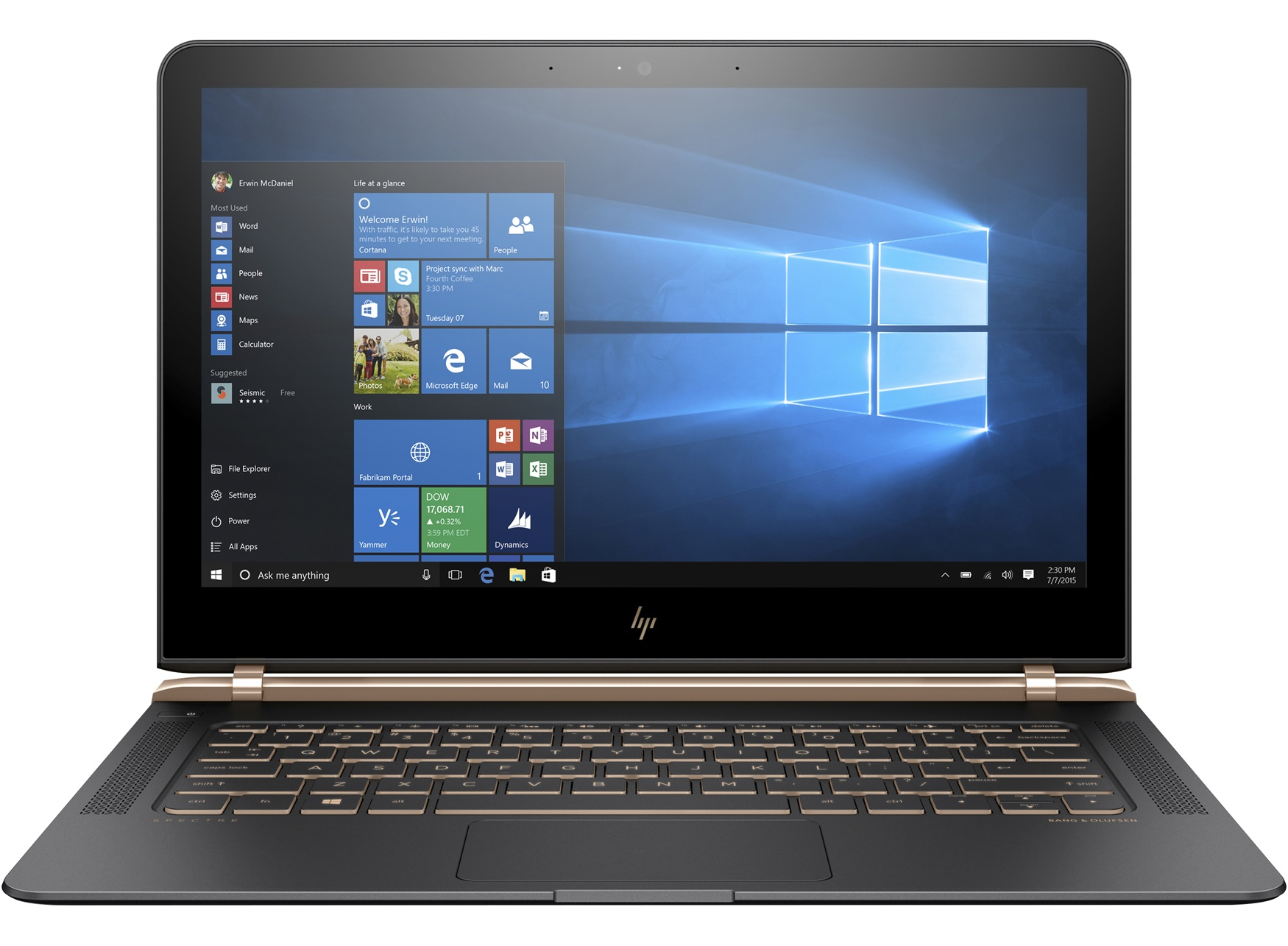 HP Spectre 13V-101ne Laptop i7-7500U/8GB/512GB SSD/13-inch/Windows 10/Black