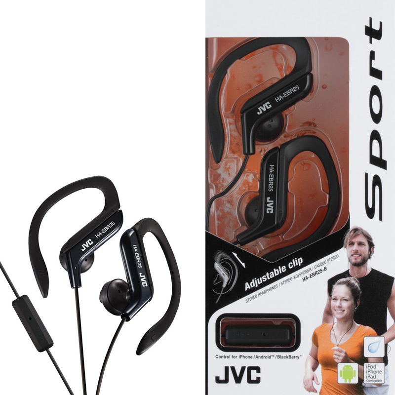 JVC EBR25 Black Sports Clip In-Ear Earphones