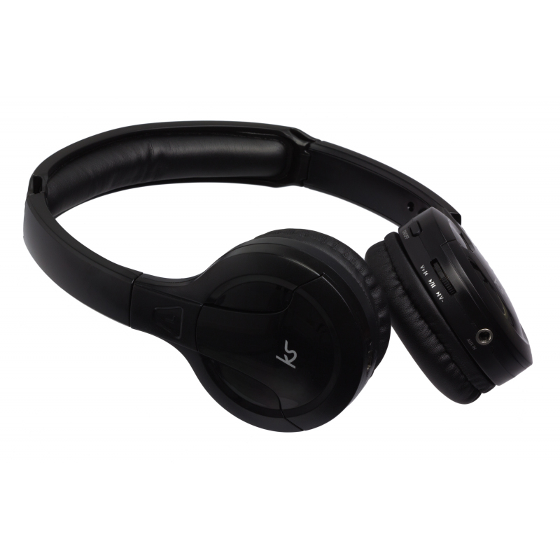 KitSound Arcade Black With Mic Bluetooth On-Ear Headphones