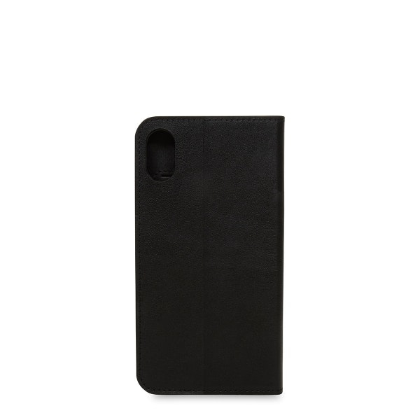 Knomo Leather Folio Case Black for iPhone X