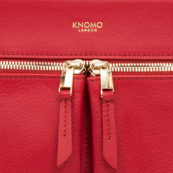 Knomo Mayfair Luxe Beaux Leather Backpack Chilli for Laptop 14 Inch