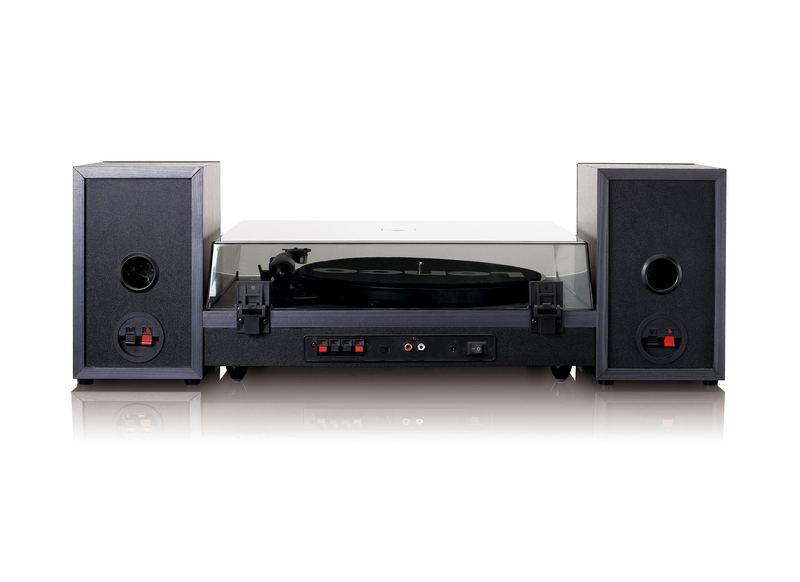 Lenco LS-300 Bluetooth Belt-Drive Turntable with Built-in Preamp & 2 Speakers - Black