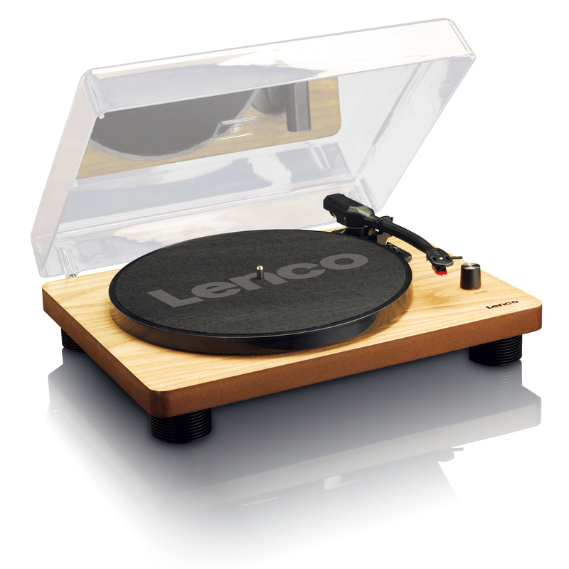 Lenco LS-50 USB Belt-Drive Turntable with Built-in Speakers - Wood