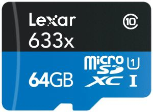 Lexar 64 GB MicroSDXC Class 10 UHS-I Memory Card with Adapter
