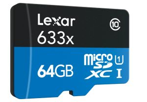 Lexar 64 GB MicroSDXC Class 10 UHS-I Memory Card with Adapter