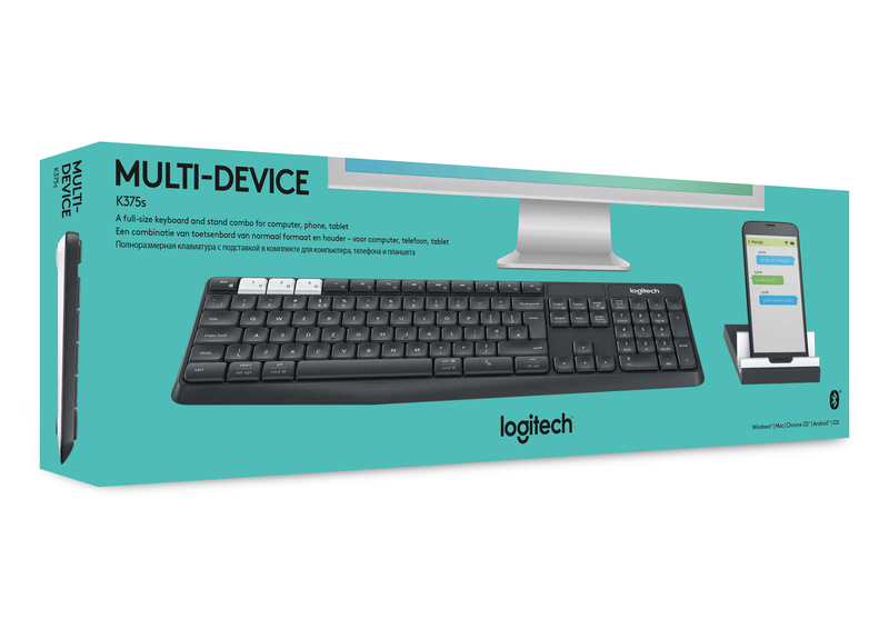 Logitech 920-008181 K375S Multi-Device Wireless Keyboard and Stand Combo