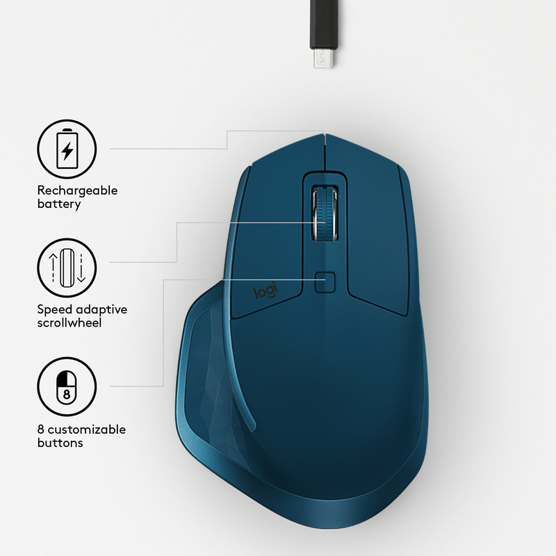 Logitech 910-005140 MX Master 2S Wireless Mouse Midnight Teal