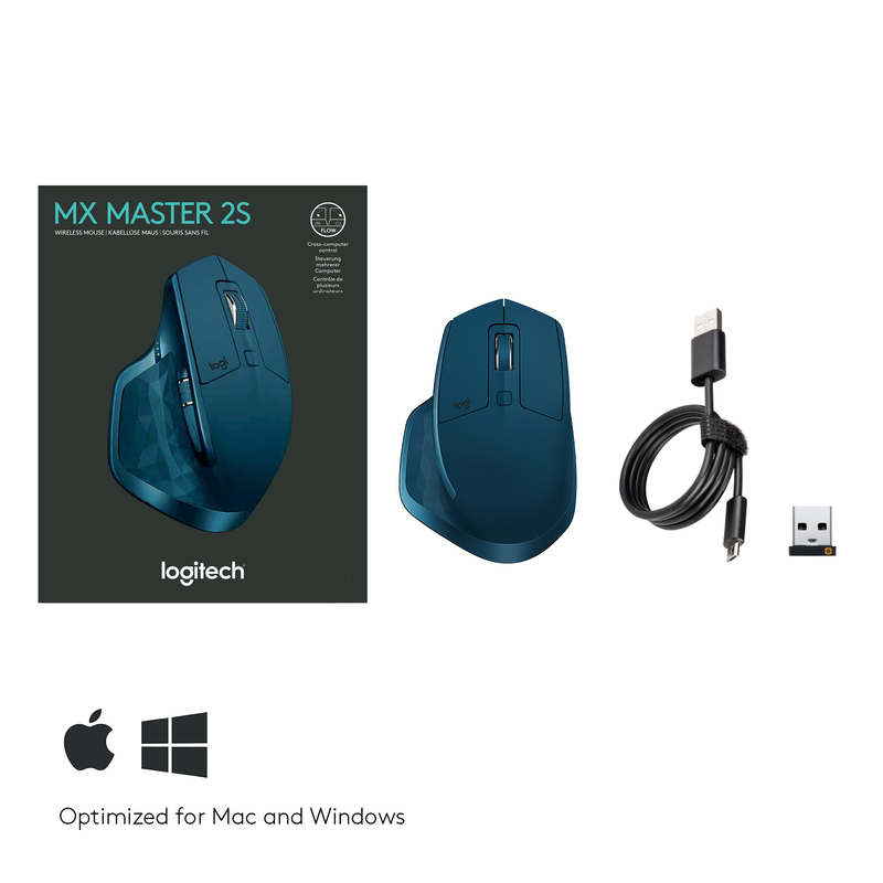 Logitech 910-005140 MX Master 2S Wireless Mouse Midnight Teal