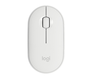 Logitech Pebble Wireless Mouse Off White with Bluetooth or 2.4 GHz Receiver Silent/Slim/Quiet Click for Laptop/iPad/PC and Mac