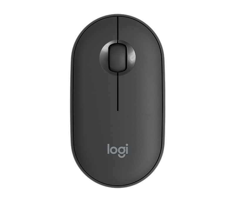 Logitech Pebble Wireless Mouse Graphite with Bluetooth or 2.4 GHz Receiver Silent/Slim/Quiet Click for Laptop/iPad/PC and Mac
