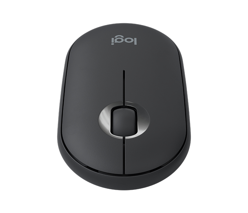 Logitech 910-005718 Pebble Wireless Mouse Graphite with Bluetooth or 2.4 GHz Receiver Silent/Slim/Quiet Click for Laptop/iPad/PC and Mac