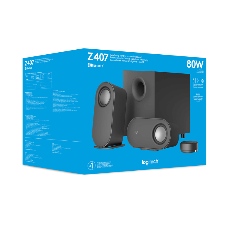 Logitech 980-001348 Z407 2.1 Graphite Bluetooth Speaker