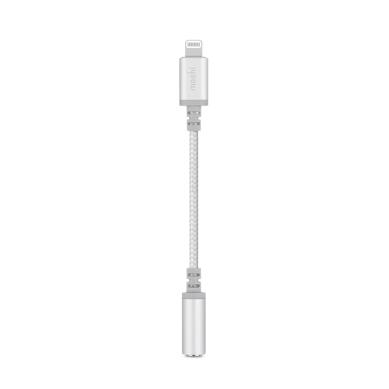 Moshi Integra Headphone Jack Adapter Jet Silver with Lightning Connector