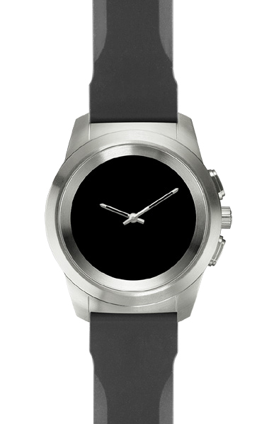 MyKronoz ZeTime Silver with Black Silicone Band Hybrid Smartwatch Regular 44mm