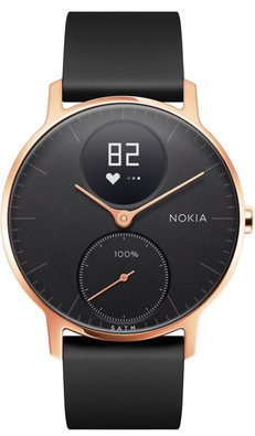Withings Nokia Steel HR Rose Gold 30mm Black/Black Silicone Band Smartwatch