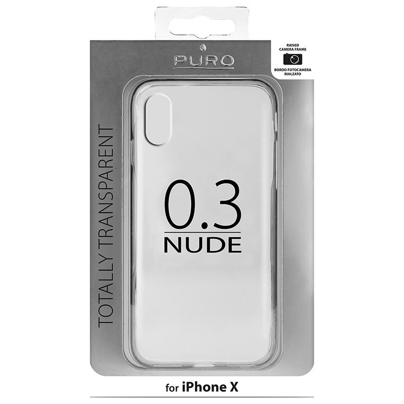 Puro 0.3 Nude TPU Ultra-Slim Case Transparent for iPhone X
