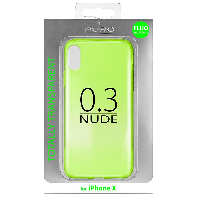Puro 0.3 Nude Tpu Ultra-Slim Case Green for iPhone X
