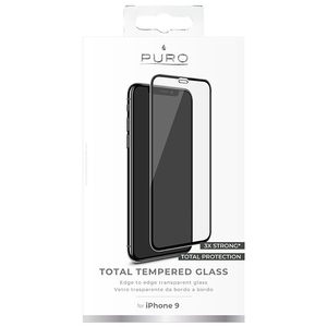 Puro Full Edge Premium Tempered Glass Black Screen Protector for iPhone XR