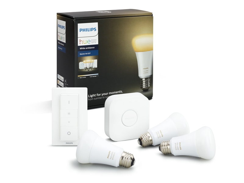 Philips Hue 9.5W E27 LED 3 Starter Set with Dimmer Switch