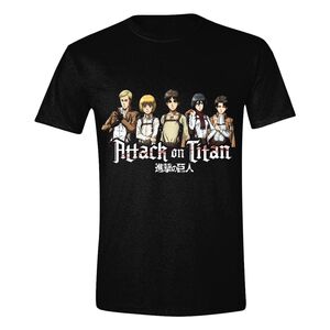 PC Merch Attack On Titan Line Up Men's T-Shirt - Black