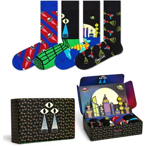 Happy Socks Space Gift Set Unisex Adult Crew Socks (4 Pack)