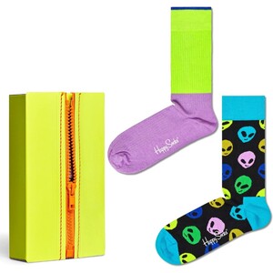 Happy Socks Zip Me Up Gift Set Unisex Adult Crew Socks (2 Pack)