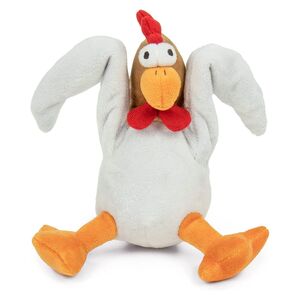 Godog Action Plush Chicken Animated Squeaker Dog Toy with Chew Guard Technology