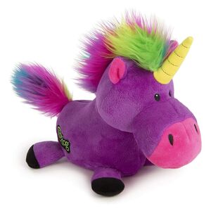 Godog Unicorns Durable Plush Dog Toy with Chew Guard Technology with Squeaker - Purple - Large