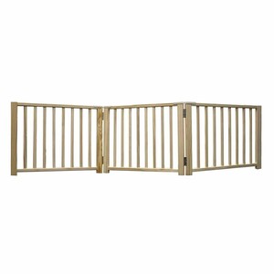 Four Paws Pet Safety Gate Free Standing 3 Panel Walk Over Wood Gate (25 x 17 Inch)