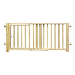 Four Paws Pet Safety Gates Vertical Wood Gate with Door (Walk Over) (30 x 18 Inch)